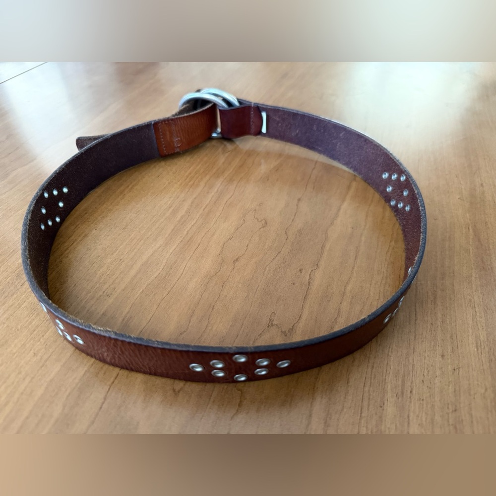 VTG Abercrombie & Fitch BROWN GENUINE LEATHER 1 3/8" Wd EYELET CASUAL BELT S - Picture 9 of 16